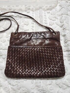 Margot Classic Woven Crossbody Bag in Dark Brown, Buttery Soft